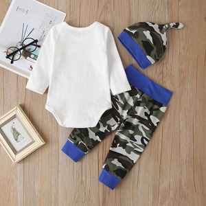 Nouveautés Vêtements pour bébé garçon Vente en gros de vêtements pour bébé Ensembles de 3 pièces avec chapeau pour tout-petit - Product Image 2