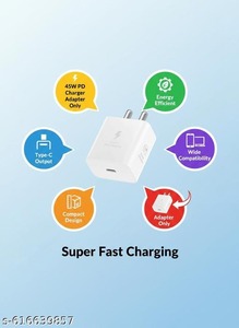 Cargador de Pared USB C a USB C de 45 W, Entrega de Energía Rápida, Carga Rápida para Teléfonos Inteligentes con Rendimiento Seguro y Confiable - Product Image 4