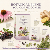 Tisane Échinacée et Sureau pour le Bien-être Saisonnier Quotidien – Mélange Herbal 20 Sachets de Thé au Gingembre et aux Plantes