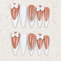 TSZS Faux Ongles Stiletto Longs de Luxe à Coller, Faits Main, Haute Qualité, Strass 3D, Réutilisables pour Manucure en Salon
