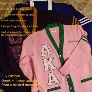 เสื้อคาร์ดิแกนวิทยาลัยสไตล์วินเทจสีน้ำเงินรอยัล ยี่ห้อ Factory Custom Ze Ph Be Sorority พร้อมตัวอักษรและตราสัญลักษณ์ปัก สำหรับผู้หญิง สไตล์อเมริกัน - Product Image 4