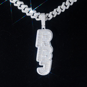 Pendentif Hip Hop Style IGI Certifié VVS Diamant de Laboratoire Iced Out Personnalisé en Argent 925 Lettre Initiale Bijoux Fins pour Hommes - Product Image 1
