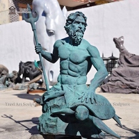 Sculpture de dieu grec Statue Stein Poseidon en bronze à vendre
