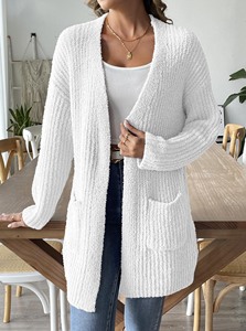 Auf Lager OEM Mode Custom Winter <span class=keywords><strong>Long</strong></span> Womens Strick pullover Rib Loose <span class=keywords><strong>Coat</strong></span> Mit Taschen Open Front Casual Cardigan Sweater - Product Image 3