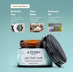 Ensemble de soins capillaires à l'argile bentonite biologique et au beurre de karité avec huile de romarin pour la détoxification du cuir chevelu et la croissance des cheveux - Product Image 4