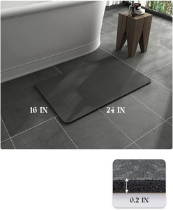 Tapis de sol antidérapant en pierre de diatomite pour salle de bain, absorbant l'eau, motif ondulé, écologique, durable, séchage rapide - Product Image 2