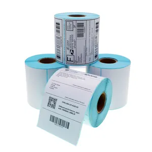 Roll 4x6 100x150mm direct thermal paper logistics waybill barcode shipping address adhesive label sticker for thermal printer