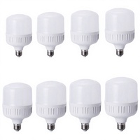 Ampoule LED SMD en plastique AC en gros, 5W, 10W, 15W, 20W, 30W, 40W, 50W, 60W, E27, B22, pour jardin, intérieur, entrepôt, maison, bureau, certifiée CE
