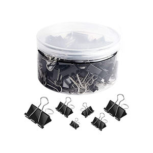 Clips de reliure, pinces à papier, tailles assorties personnalisées, noir, moyen, petit, mini clips de reliure - Product Image 5