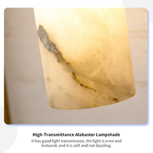 Alabaster <b>Wall</b> Lamp Brass Natural Stone <b>Sconce</b> Modern Luxury Dual up Down Light Designer Bedside Mirror Front Hotel Luminaire - Product Image 4