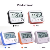 Jam Alarm Digital Modern Minimalis Desain Terbaru, Baterai, Operasi Senyap, Layar Digital Ringkas, Bahan ABS, untuk Meja