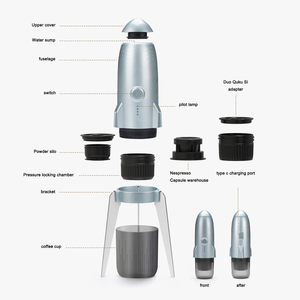 Cafetera Espresso Portátil con Calentamiento Automático y Soporte, Máquina Económica de Viaje, DISEÑO COMPACTO, Ahorra Espacio y es Portátil - Product Image 5