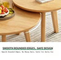 Table basse en bois de 80 cm avec 3 pieds coniques, plusieurs hauteurs (45/50/75 cm), design moderne, durable, écologique, en chêne, meubles de salon