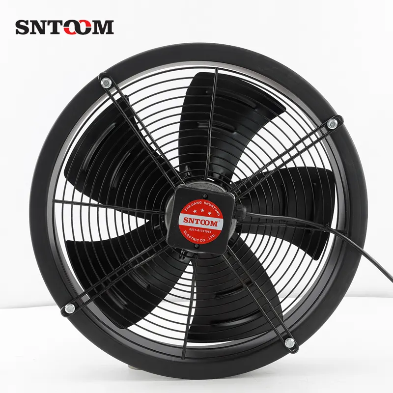 industrial exhaust air/ventilation axial cooling flow fan 5 blade with external rotor motor