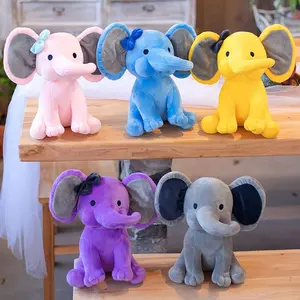 Venda direta da fábrica, boneca de pelúcia para crianças, elefante kawaii macio e colorido, personalizado com foto, rosa