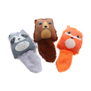 Wholesale Hot Selling Cute fox Model Cartoon Squirrel Raccoon Doll Filled Sound Paper Interactive Biting Cat Mint <b>Plush</b> Toys - Product Image 6