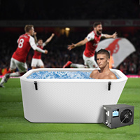 Baignoire à glace gonflable ergonomique inclinée en PVC avec dossier, compatible refroidisseur et isolée pour la récupération des athlètes
