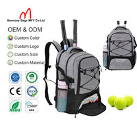Sac de tennis unisexe personnalisé, grand sac à dos pour raquettes de tennis avec compartiment ventilé pour chaussures, capacité de 2 raquettes