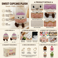 Desain Personalisasi Boneka Plush Kue Lucu Isi Isi, Kue Plush Custom, Dekorasi Pesta Ulang Tahun Kawaii, Hadiah