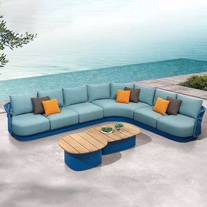 Ensemble de canapés en rotin minimaliste pour l'extérieur, imperméable, résistant au soleil, pour jardin, balcon, villa, style moderne et simple - Product Image 5