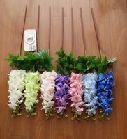 Fleurs artificielles en delphinium bleu faites à la main en gros, réalistes au toucher, en PVC écologique, longue durée, pour mariage et Saint-Valentin