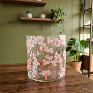 Ensemble tasse à thé et soucoupe en verre à motif floral rose, tasse à thé et soucoupe décoratives transparentes pour la décoration de table de fête à la maison - Product Image 3
