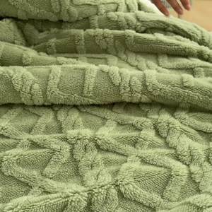 빈디 퍼지 소프트 코지 베이지 니트 100% 폴리에스터 태 피터 양털 던지기 담요 애완 동물 고양이 세이지 소파 베드 녹색 양털 - Product Image 2