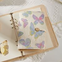 Carnet Papillon Personnalisé avec Couverture en Tissu Mignon pour Filles, Format A5/A6, Feuilles Mobiles, Journal Scolaire, Impression de Logo