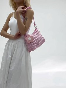 SH00236 <span class=keywords><strong>été</strong></span> nouveau femmes dame Nylon fermeture ouverte simple fronde sous les bras sac couleur unie plié <span class=keywords><strong>léger</strong></span> sac de créateur - Product Image 6