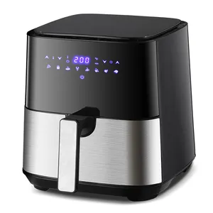 Newest Design Stainless Steel Panel 5L Air Fryer Multifunctional One-Touch Cooking Digital Electric Deep Air Fryer