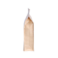 Sacs d'emballage alimentaire à fond plat, sacs en papier kraft pour thé et café, sachets debout pour en-cas et confiseries avec fenêtre transparente sur le devant