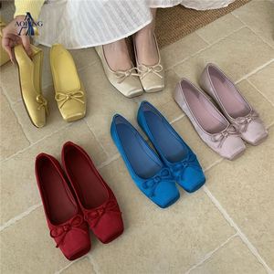 Nuevas Bailarinas <span class=keywords><strong>de</strong></span> Satén con Punta Cuadrada y Lazo, Estilo Hada, <span class=keywords><strong>de</strong></span> Alta Calidad y Precio Accesible, para Mujer, Modelo 2026 - Product Image 2