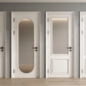 モダンなミニマリストMDF木製ドア室内用防湿耐火キッチンホテル用アパート寝室装飾 - Product Image 1