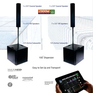 Enceinte colonne métallique 8*3.5 pouces, pack subwoofer amplifié 12 pouces 20W avec égaliseur complet, contrôle Bluetooth/XLR via application, garantie 1 an, son clair - Product Image 1