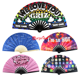 Abanico Plegable Personalizado Impreso a Todo Color de 13 Pulgadas, Abanico de Bambú con Sonido Fuerte para Fiestas y Discotecas, Venta al Por Mayor - Product Image 6