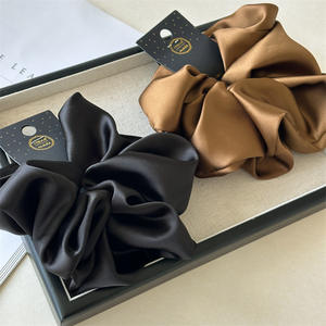 Luxury Extra Large 18CM Satin Silk <strong>Scrunchie</strong> Woman's Solid Color Ponytail Holder <strong>Hair</strong> Accessories Woman's <strong>Hair</strong> Ties - Product Image 4