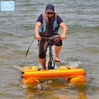 Long ponton flottant monoplace avec cadre en aluminium et plateforme avant gonflable, résistant à l'usure, pour lac, facile à ranger, de Chine Lumark