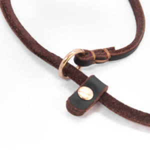 Correa y Collar para Perro de Cuero Vacuno Genuino Estilo Clásico, Correa de Cuero Real Enrollada Deslizante para Entrenamiento y Paseo - Product Image 4