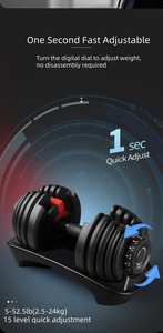 Bộ tạ tay nhựa có thể điều chỉnh trọng lượng 24kg 40kg, in logo tùy chỉnh, dùng cho tập thể hình tại nhà - Product Image 4