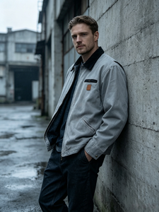 Veste de travail vintage en toile de canard épaisse, doublée, avec logo personnalisé, faible MOQ, pour homme - Product Image 4