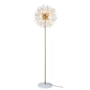 modern marble base standing high quality crystal floor lamp for hotel decoration lighting Dandelion ball crystal lamp