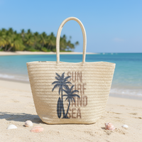 Sac fourre-tout de plage en paille tressée au crochet fait main, idéal pour les vacances décontractées et les voyages d'été, personnalisation en usine