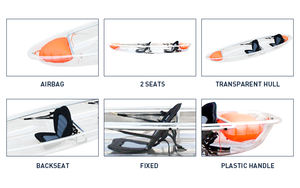 Canoa Transparente al por Mayor, Kayak, Bote de Remo Impermeable para Viajar con Dos Asientos - Product Image 3