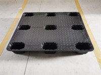 Palettes Euro durables et écologiques pour l'extérieur Plastique HDPE recyclé à 4 voies à simple face emboîtable pour le stockage industriel de l'acier