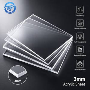 แผ่นอะคริลิคใสแบบหล่อขึ้นรูป หนา 3 มม. ขนาด 400*600 มม. แผ่น PMMA สำหรับป้ายไฟ กล่องไฟ ตัดด้วยเลเซอร์ รับผลิตตามสั่ง ขายส่ง - Product Image 1