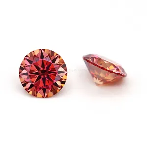 One Carat 6.5mm Garnet Round Brilliant Cut Loose Fancy Color Diamond And Moissanite Testers Moissanite Gemstones