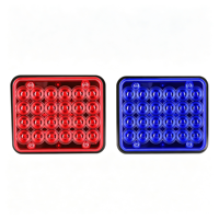 Feu de signalisation LED stroboscopique 24W, carré, rouge et bleu, lampe de balise d'urgence, boîtier ABS, lumière de sécurité clignotante pour chariot élévateur, VTT, moto