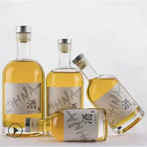 Personalized Engraved Logo Whiskey 700ml Vodka 750ml Gin European Glass Bottle Weight For Whiskey