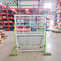 Fenêtre à double battant en alliage d'aluminium à économie d'énergie, double vitrage insonorisé, conception coulissante verticale pour extérieur