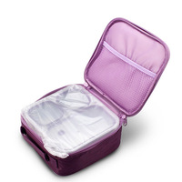 Boîte à lunch bento à 3 compartiments avec couvercle en plastique, isolée et étanche pour enfants et adultes